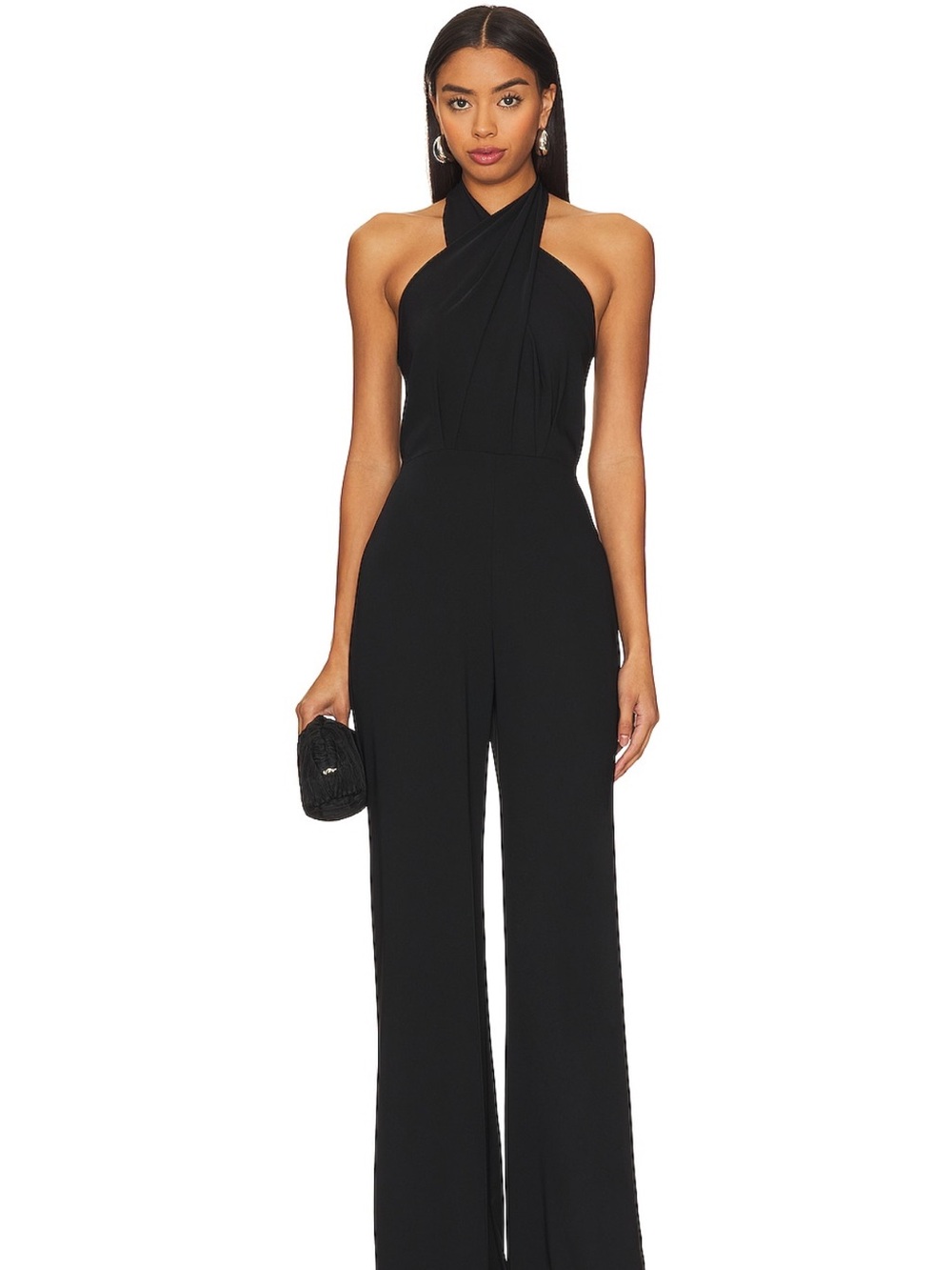 Amanda Uprichard Black Halter-Neck Jumpsuit